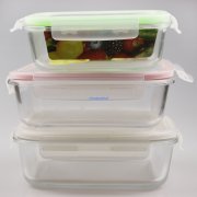 【钢化玻璃饭盒 长方形可定制格挡】韩式耐热钢化玻璃保鲜盒 密封分隔饭盒餐